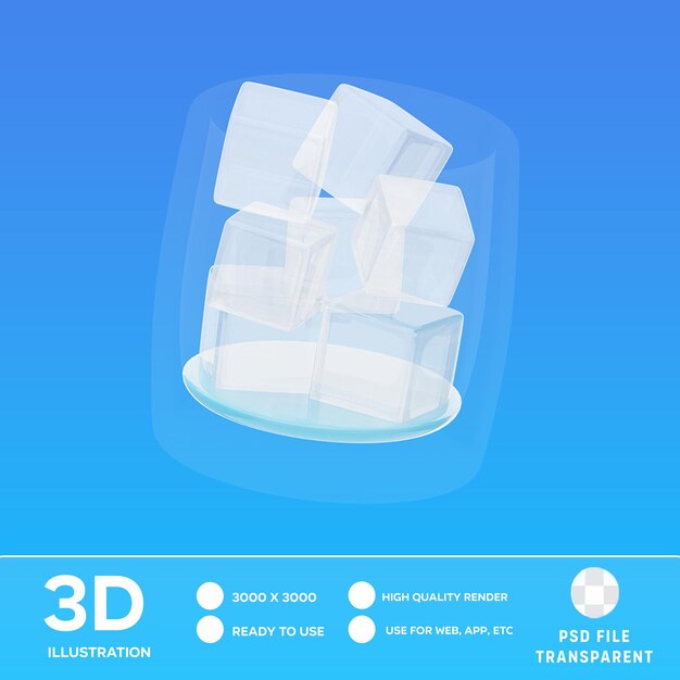 Psd ice 3d illustration