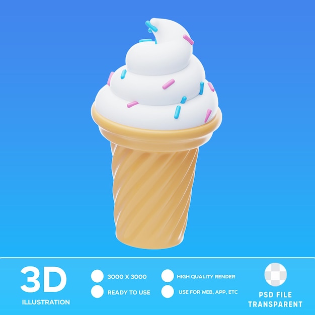 PSD psd ice cream 3d illustration