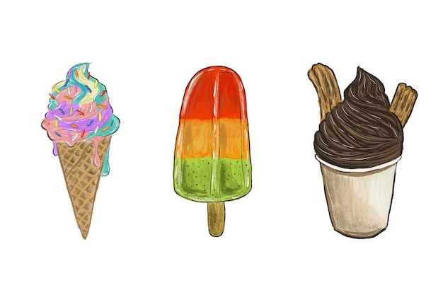 Psd ice cream illustration