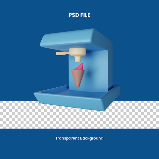 Psd アイスクリーム マシン 3d アイコン イラスト