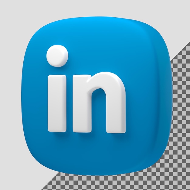 PSD psd icon linkedin social media 3d