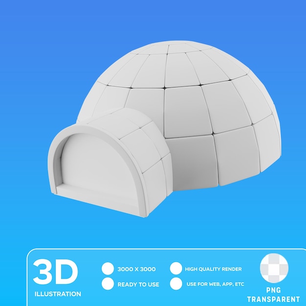 PSD psd igloo 3d illustration