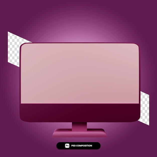 PSD psd illustartion of purple background compter screen