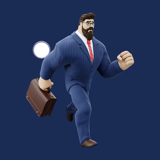 PSD illustartion Zakenman loopt snel