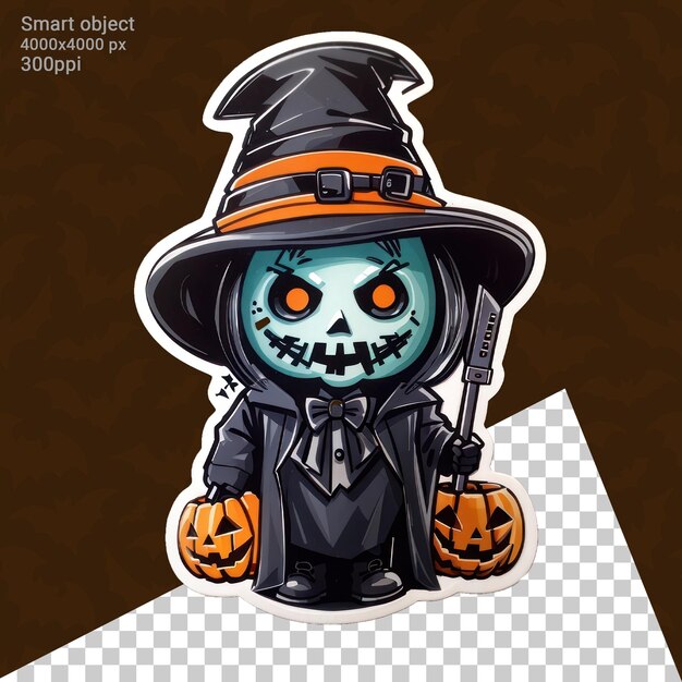 Psd illustratie van halloween-sticker