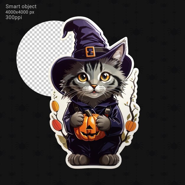 PSD psd illustratie van halloween-sticker