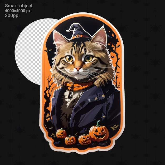 PSD psd illustratie van halloween-sticker
