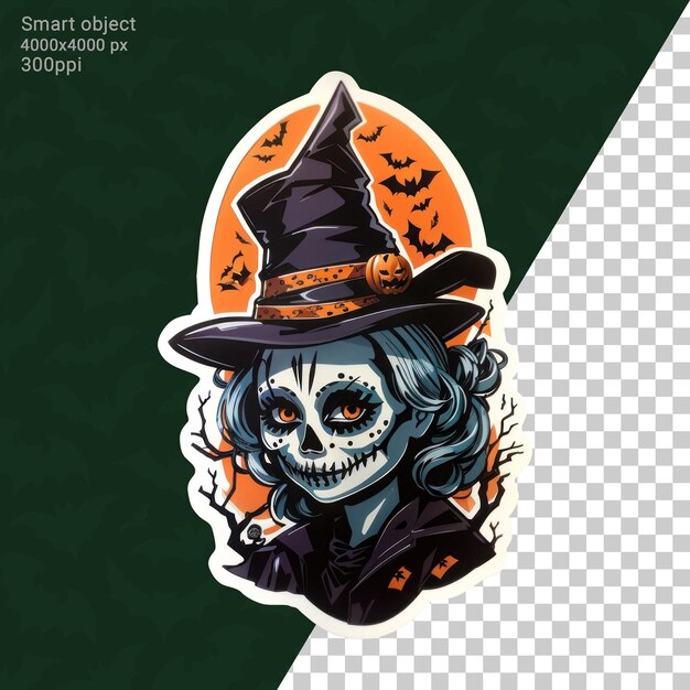 PSD psd illustration of halloween sticker