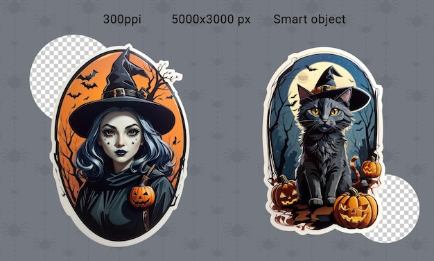 PSD psd illustration of halloween sticker