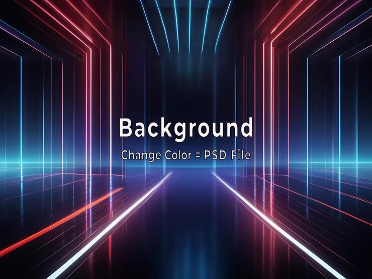 PSD psd illustration of light ray stripe line with blue light modern digital technology background