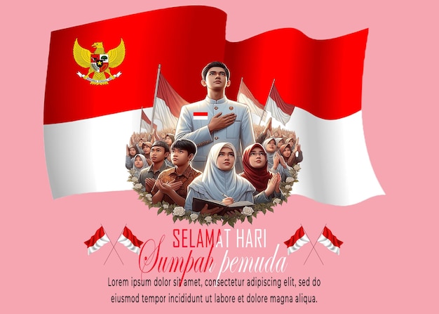 PSD illustration pan independence day indonesian design template