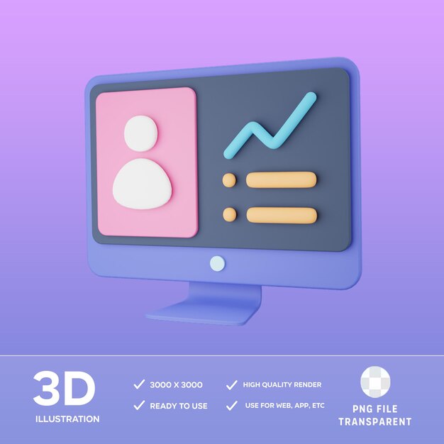 PSD Imac 3D 일러스트레이션