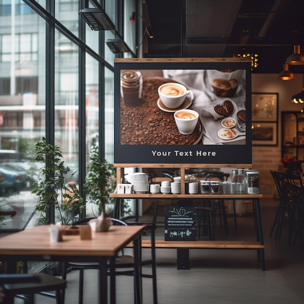 Immagine psd per uno stand banner in un ristorante o in una caffetteria