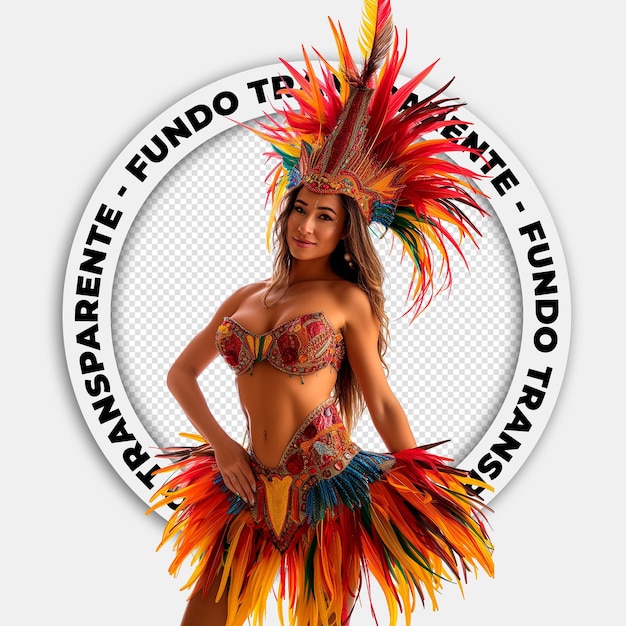 PSD immagine senza sfondo donna brasiliana carnevale