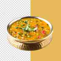 PSD psd indian curry cuisine in a bowl realistic on isolated transparent background