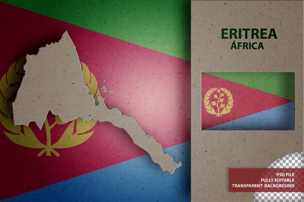 PSD psd infographic with map and flag of eritrea