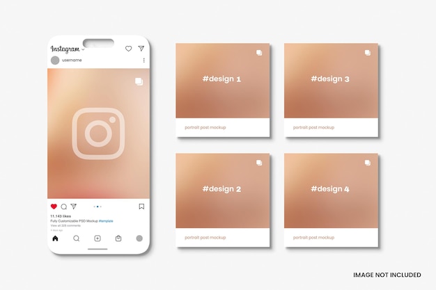 PSD modello di interfaccia instagram psd