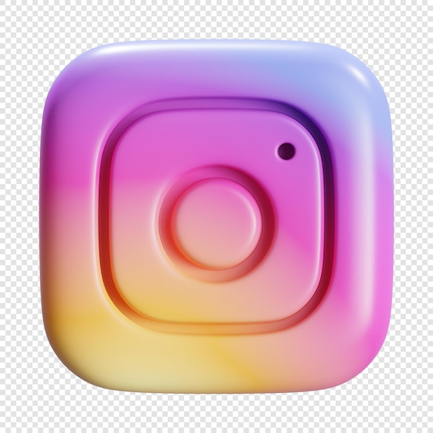 Psd логотип instagram 3d значок вид спередиpsd