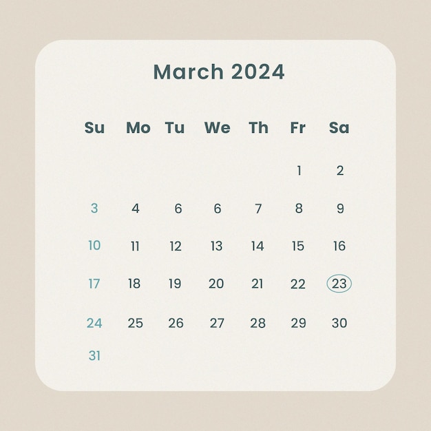 Psd instagram post 2023 modello di calendario da scrivania minimalista e calendario annuale per la pianificazione murale