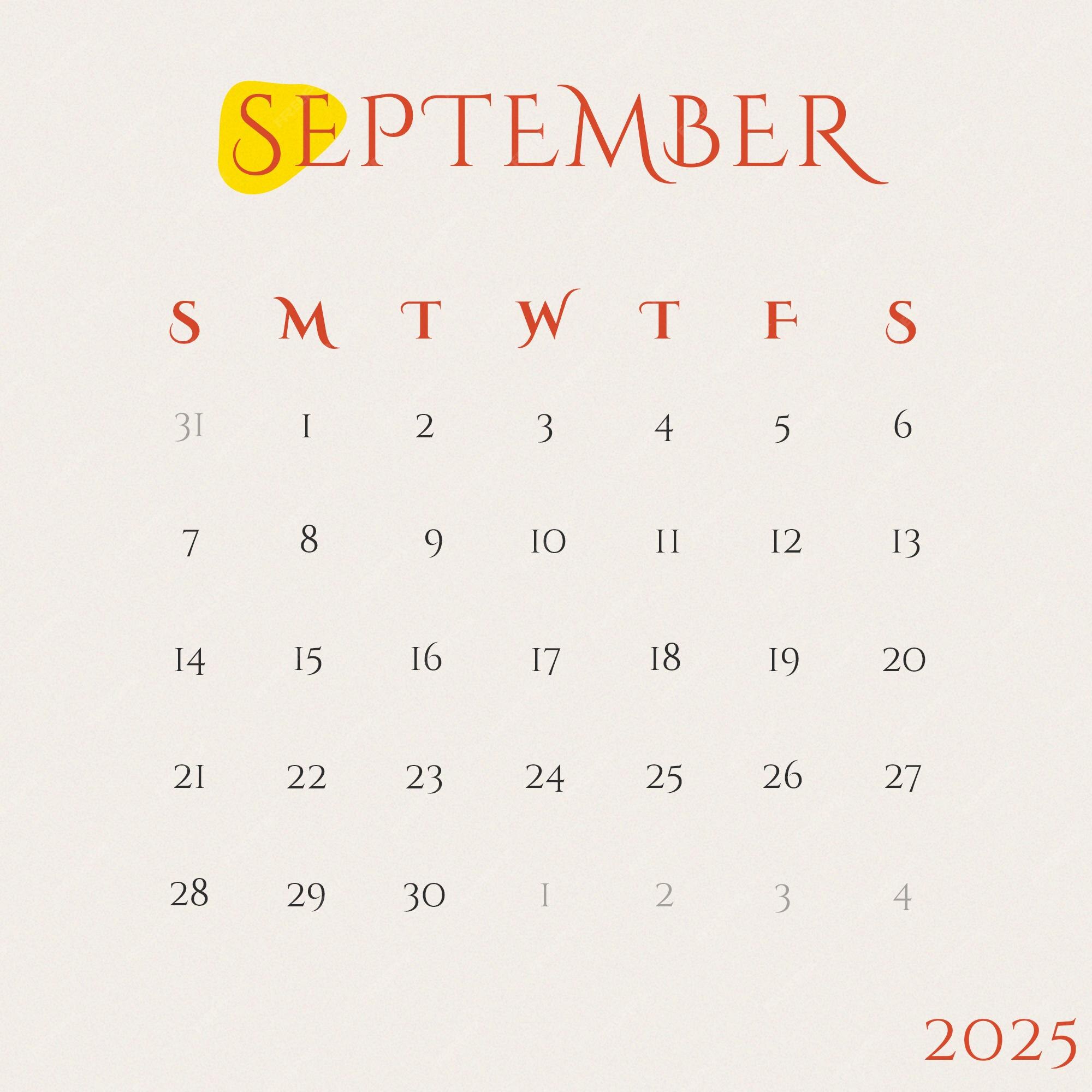 Premium PSD Psd instagram post september 2025 desk calendar template