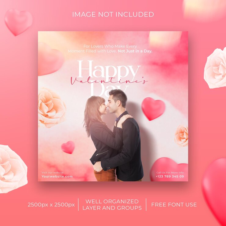 PSD psd instagram post valentines day february 14 szablon.