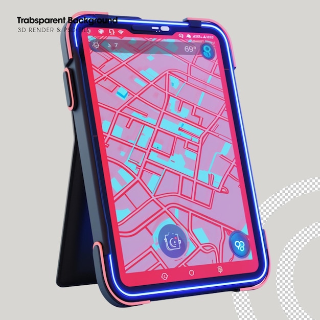 PSD inteligentny element mapy GPS odizolowany obiekt 3D