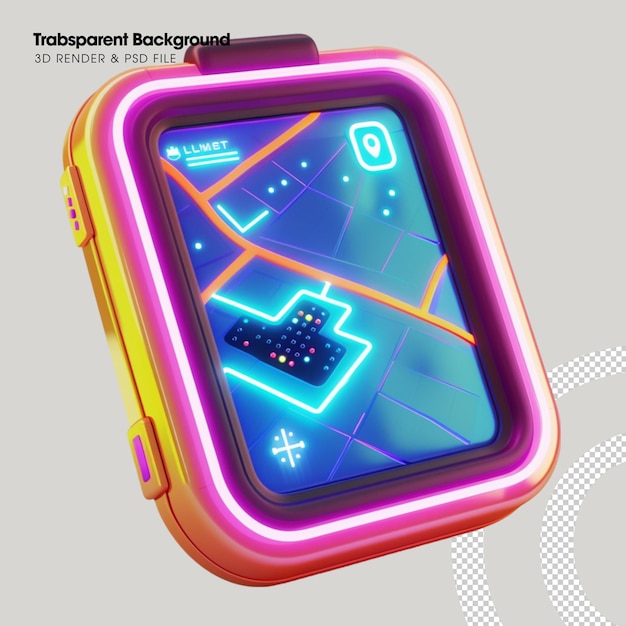 PSD inteligentny element mapy GPS odizolowany obiekt 3D