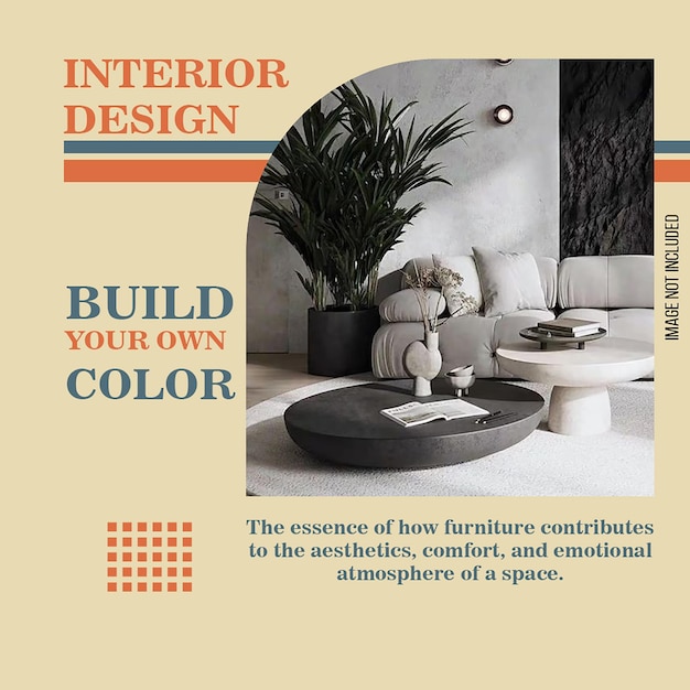 PSD interior design instagram social media post template