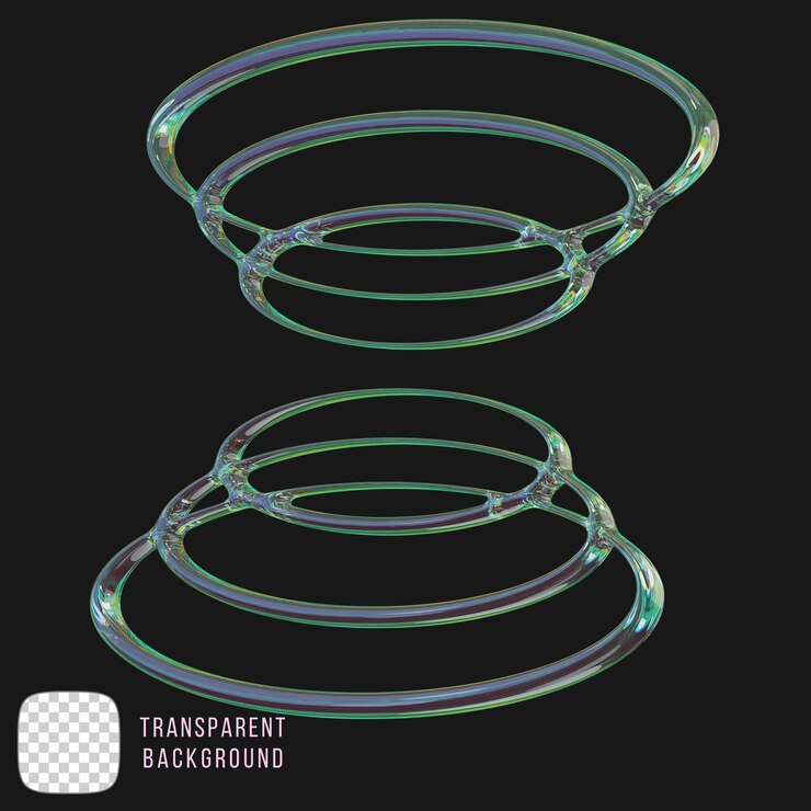 PSD psd interlocked rings in dispersion glass