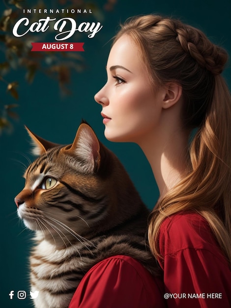 PSD psd international cat day social media instagram story template