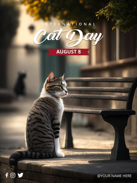 PSD psd international cat day social media instagram story template