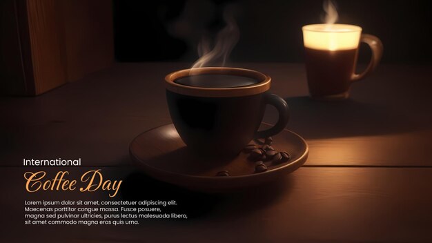 PSD psd international coffee day landing page