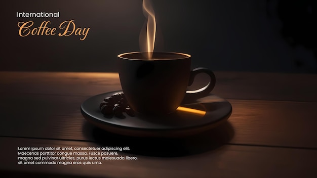 PSD psd international coffee day landing page