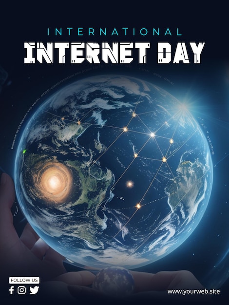 PSD psd international internet day background and poster design