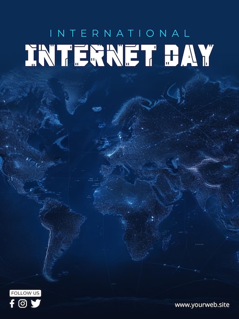 PSD psd international internet day background and poster design