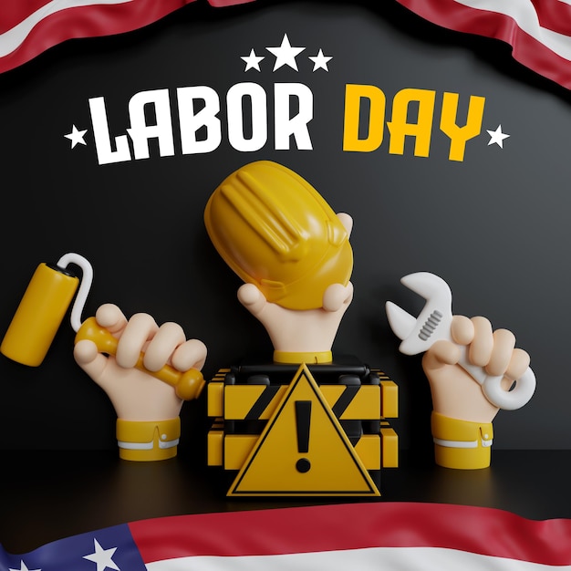 Psd international labor day celebration background template
