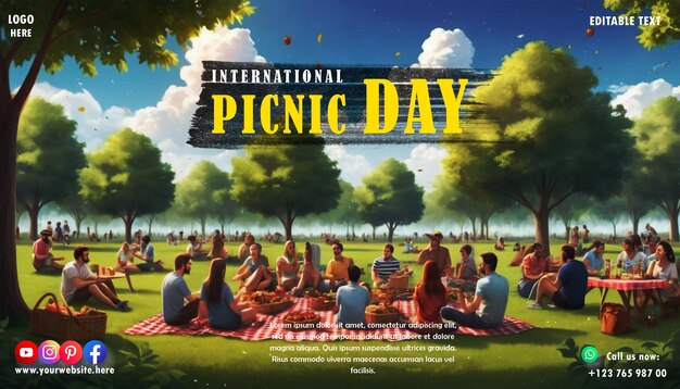 PSD psd international picnic day design for social media poster and banner