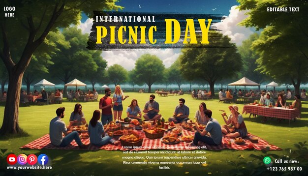 PSD psd international picnic day design for social media poster and banner