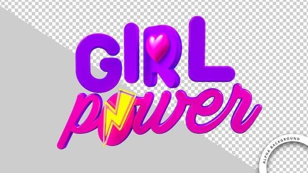 Psd international women's day 3d render 8 march girl power