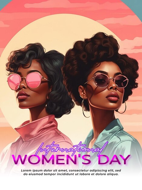 PSD psd international womens day poster template and media social post design template