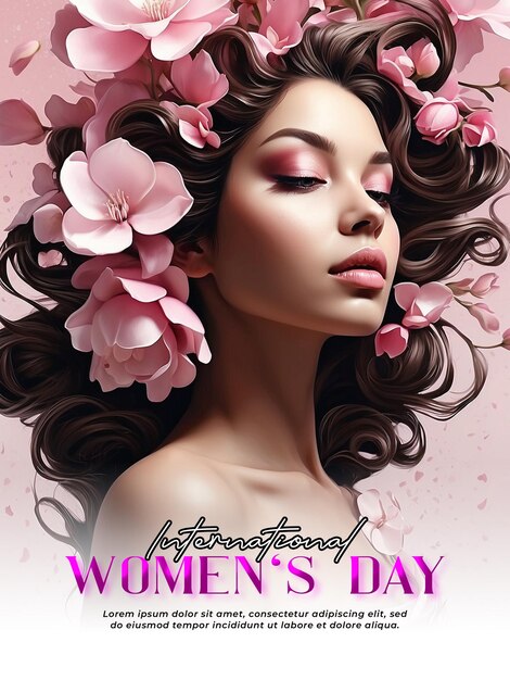 PSD psd international womens day poster template and media social post design template