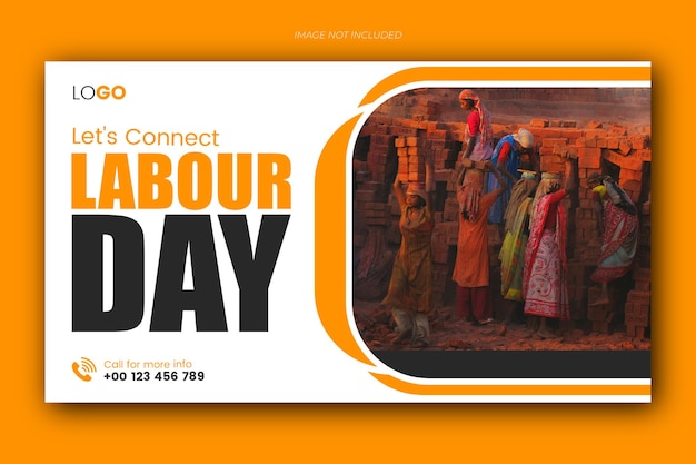 PSD internationale gelukkige arbeidsdag Banner ontwerp sjabloon
