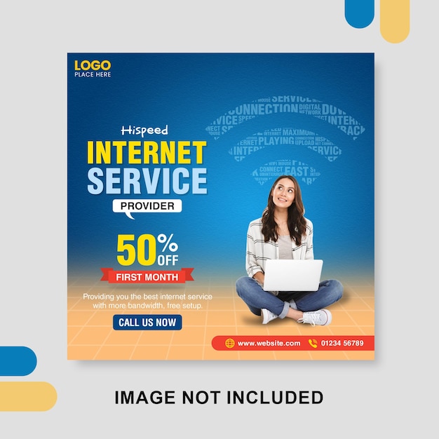 PSD internet service digital marketing and social media post