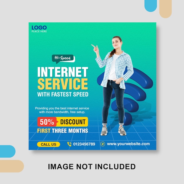 PSD internet service digital marketing and social media post