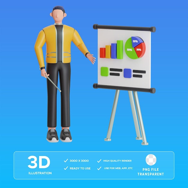 Инвестиционная презентация PSD 3D иллюстрация