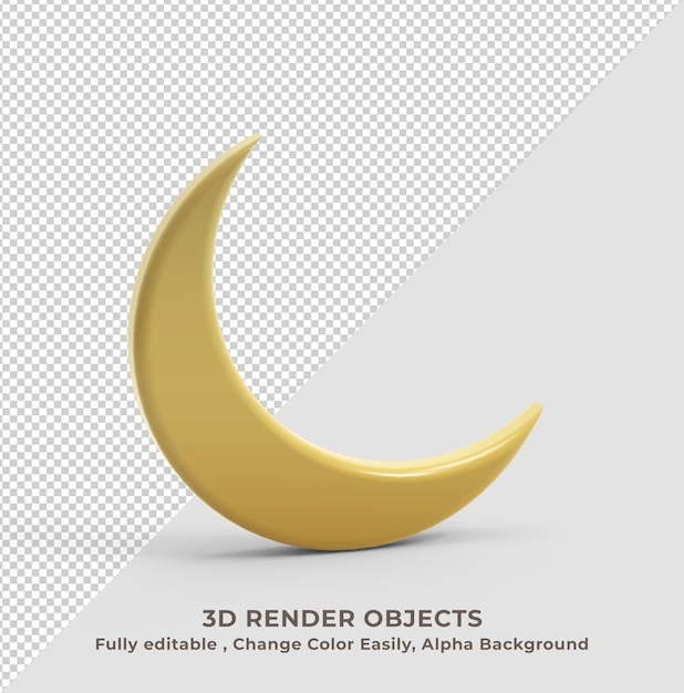 PSD psd islamic crescent moon 3d rendering