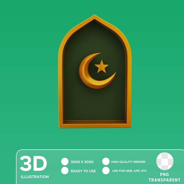 Psd islamic stage dynamic premium 3d illustration