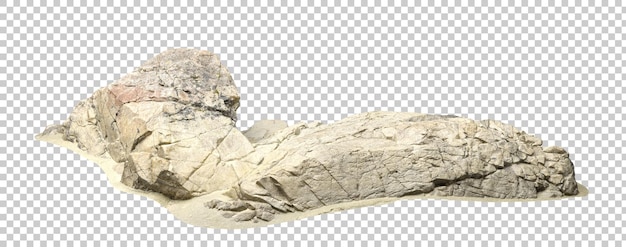 PSD psd isola la roccia desertica beige realistica su sfondi trasparenti rendering 3d