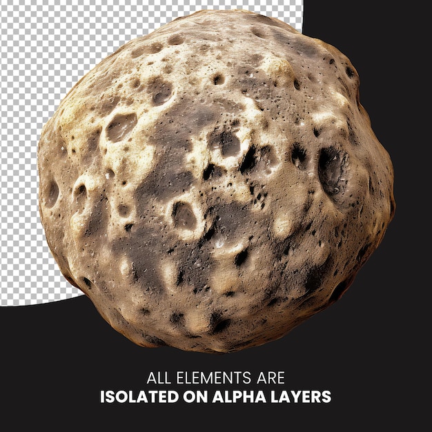 Psd isolated asteroids in alpha layer png