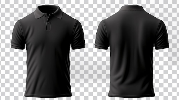 Psd isolated black tshirt front view and back view